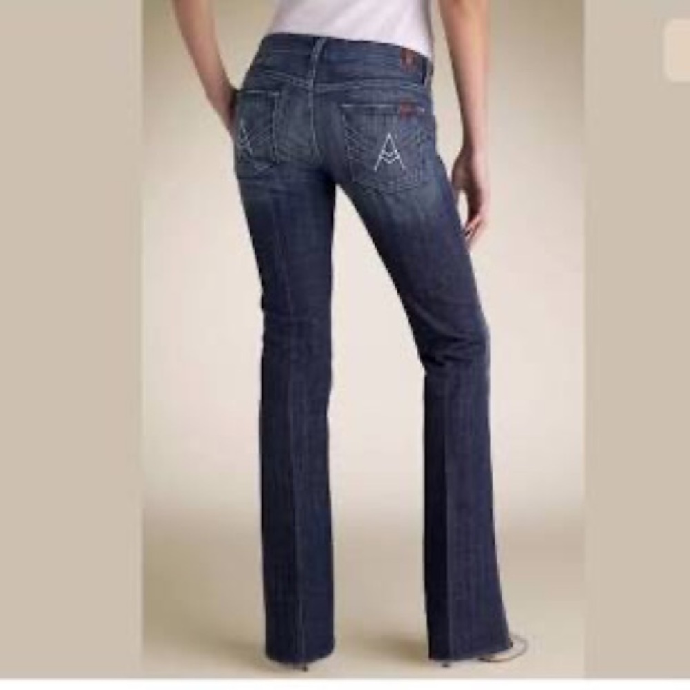 7 For All Mankind Dark Blue Boot Cut Jeans